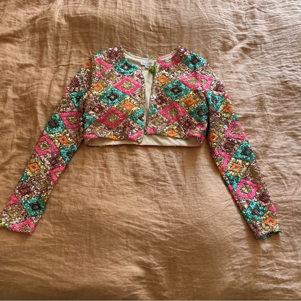 ZARA Elsie & Fred cropped sequin party jacket